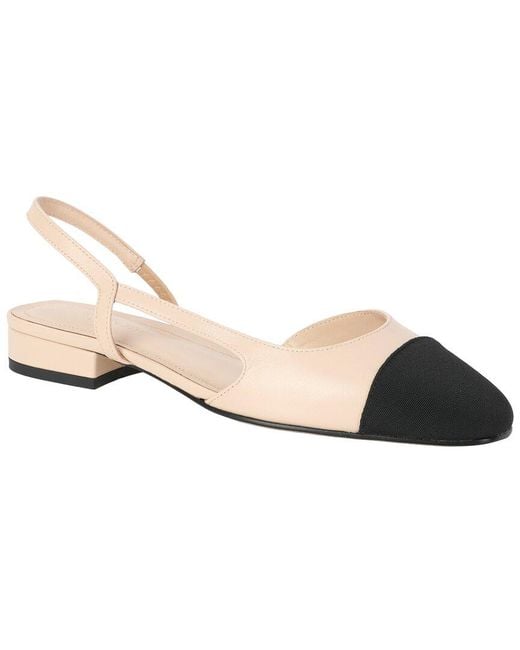 Tiffany & Fred Paris Natural 2-Tone Leather Flat