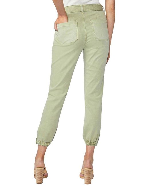 PAIGE Green High Rise Mayslie Self Tie Vintage Light Pistachio Straight Ankle Jean