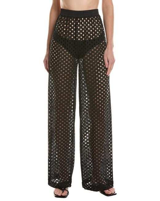 Carmen Marc Valvo Black Crochet Pant