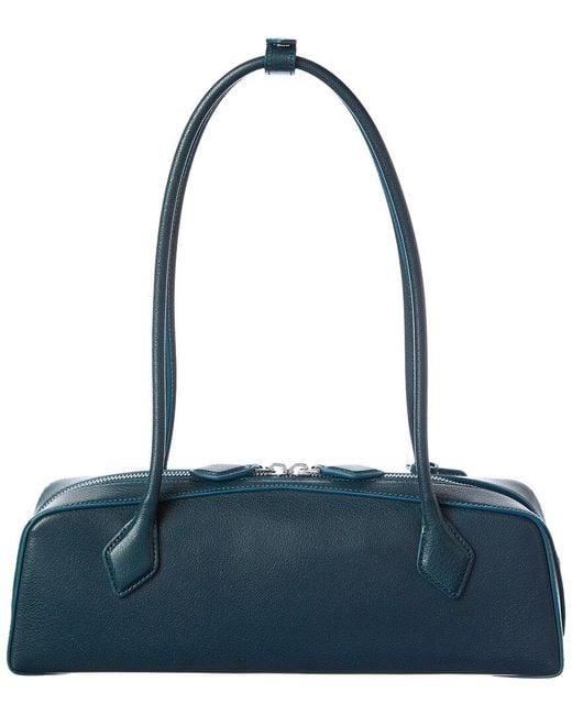 Alaïa Blue Alaïa Le Teckel Medium Leather Shoulder Bag