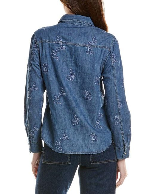 Tommy Bahama Blue Flora Linen-Blend Denim Shirt