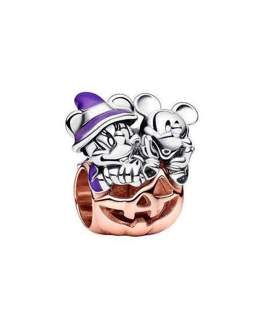 Pandora White X Disney & 14K Rose Plated Charm