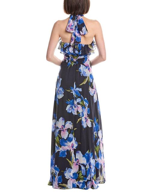 Eliza J Blue Sleeveless Printed Maxi Dress