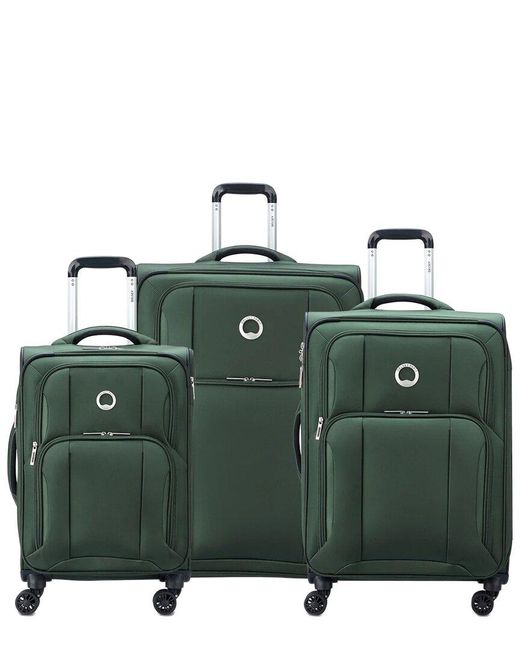 Delsey Green Optimax Lite 20 3Pc Nest Expandable Luggage Set