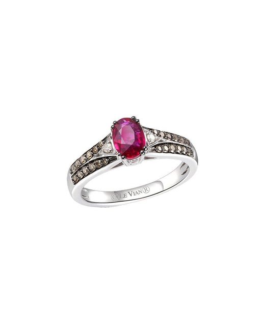 Le Vian Pink Le Vian Passion Ruby 14k 0.97 Ct. Tw. Diamond & Ruby Half-eternity Cocktail Ring