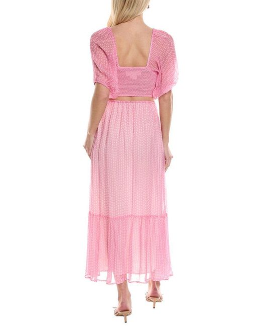 Saltwater Luxe Pink Smocked Midi Dress