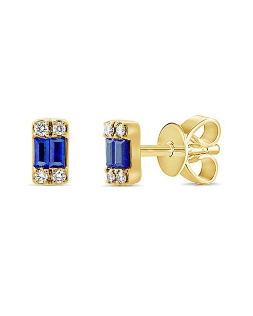 Sabrina Designs Blue 14k 0.19 Ct. Tw. Diamond & Sapphire Studs