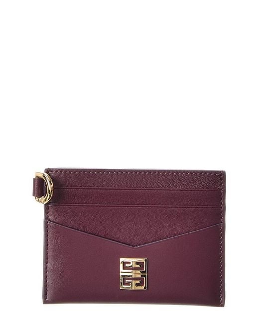 Givenchy Purple 4G Leather Card Holder