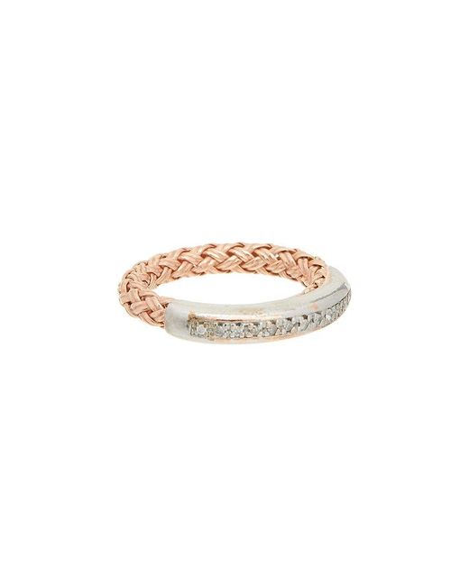 Meshmerise White 0.07 Ct. Tw. Diamond 18K Rose Over Ring