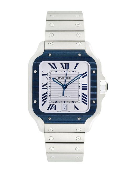 Cartier Blue Santos De Large Watch, Circa 2000S (Authentic Pre-Owned) for men