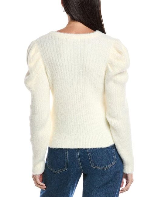 Rebecca Minkoff White Fuzzy Janine Cardigan