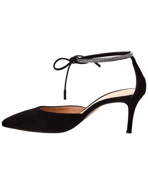 Gianvito Rossi Black Montecarlo D'orsay 70 Suede Pump