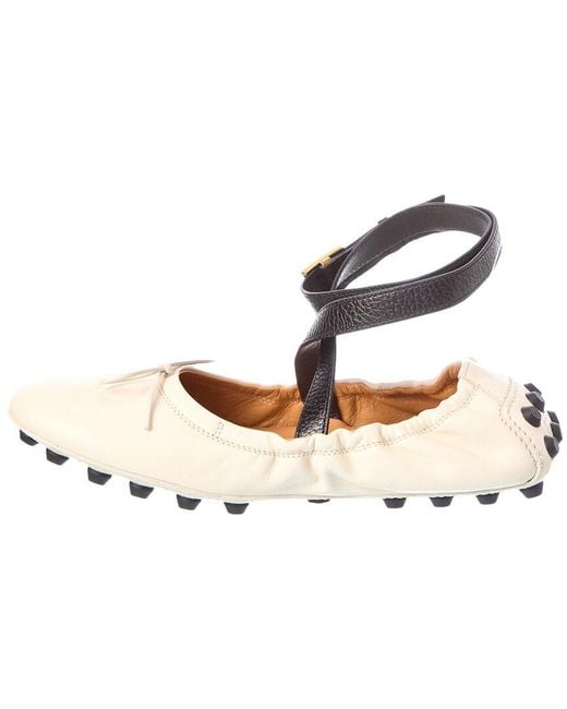 Tod's Metallic Leather Ballet Flat