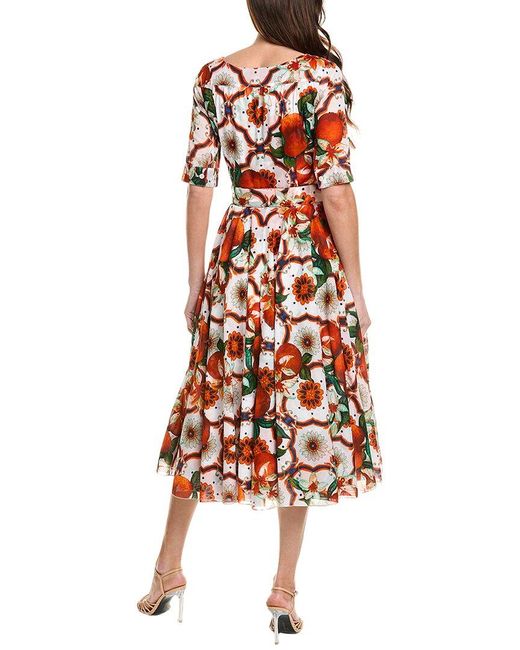 Samantha Sung White Aster Midi Dress