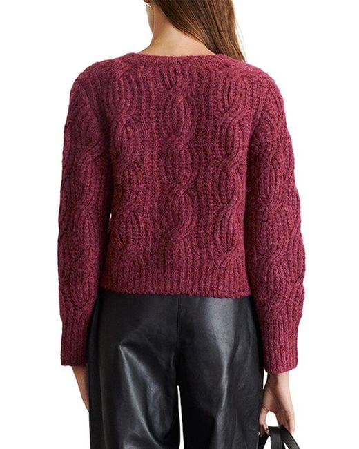 Tanya Taylor Red Hale Alpaca & Wool-Blend Cardigan