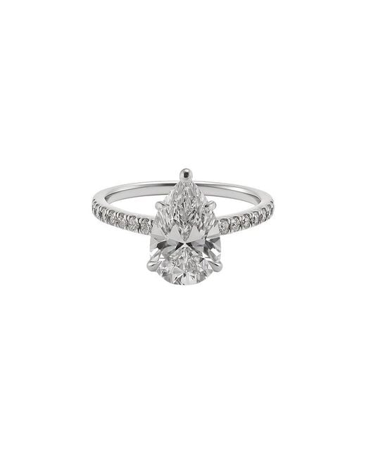 Prince Diamond & Jewelry White 14K 2.29 Ct. Tw. Lab-Grown Diamond Solitaire Pave Ring