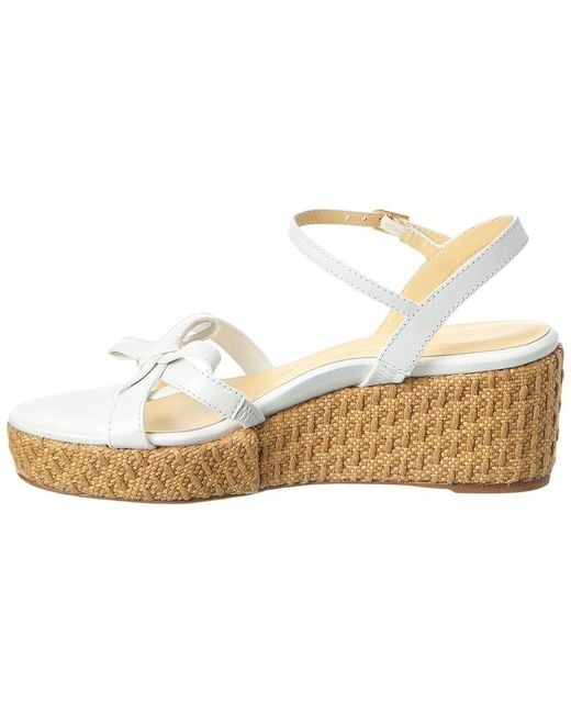 Sarah Flint White Leather Wedge Sandal