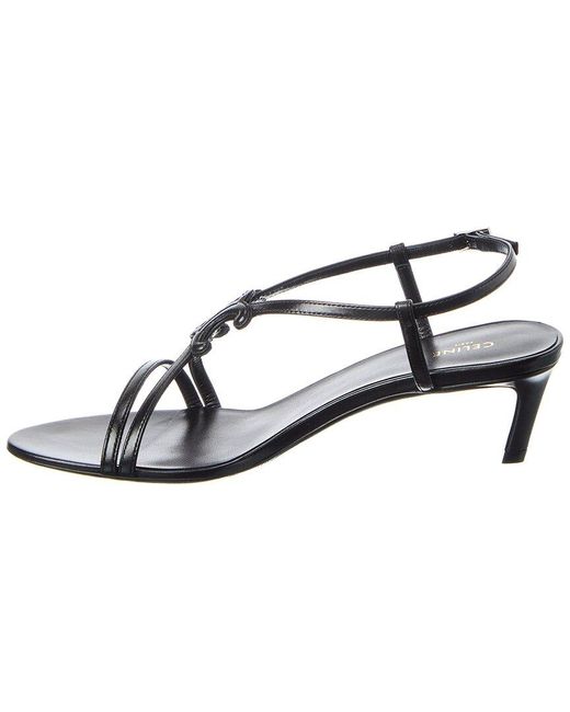 Céline Metallic Triomphe Leather Sandal