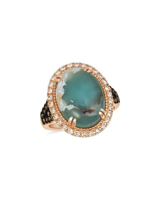 Le Vian Multicolor 14K Rose 8.29 Ct. Tw. Diamond & Aquaphrase Cocktail Ring