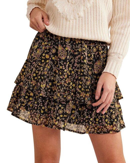 Boden Brown Ruffle Mini Skirt
