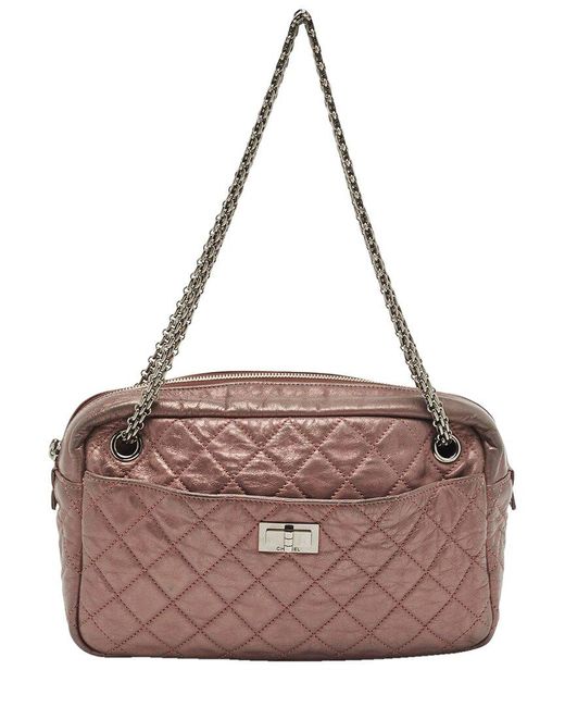 Chanel Brown Quilted Leather Single Flap Crinkled Reissue Camera Bag (Authentic Pre-Owned)