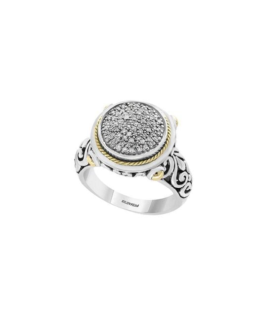 Effy Fine Jewelry White 18k Rose Gold & Silver 0.22 Ct. Tw. Diamond Ring