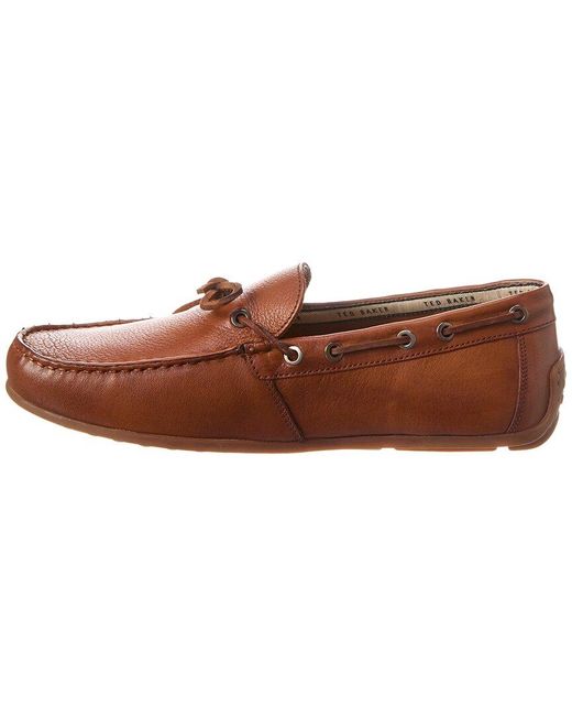 Ted Baker Brown Kenney Leather Driver for men