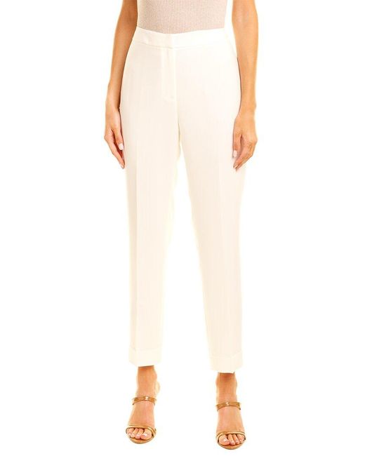 Lafayette 148 New York White Clinton Cuffed Pant