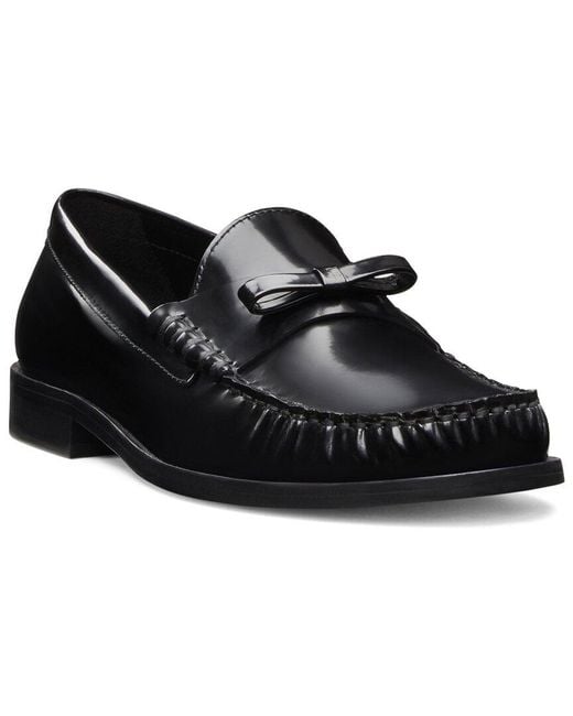 Stuart Weitzman Black Lottie Bow Patent Loafer
