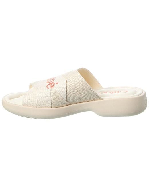 Chloé White Poolette Slide