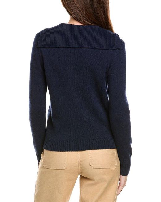 Kier + J Blue Kier + J Sailor Collar Wool & Cashmere-Blend Cardigan