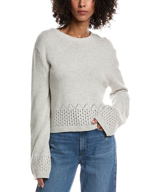 LUXE ALWAYS Gray Pointelle Sweater