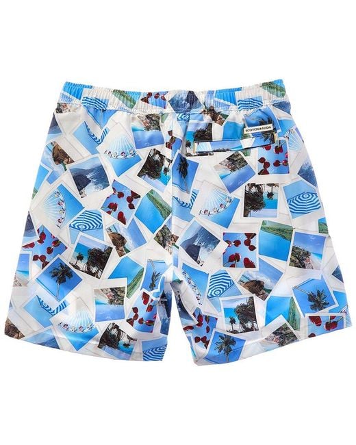 Scotch & Soda Blue Print Swim Trunk for men
