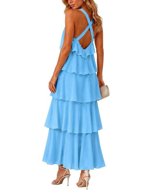 COLON DIANA Blue Maxi Dress