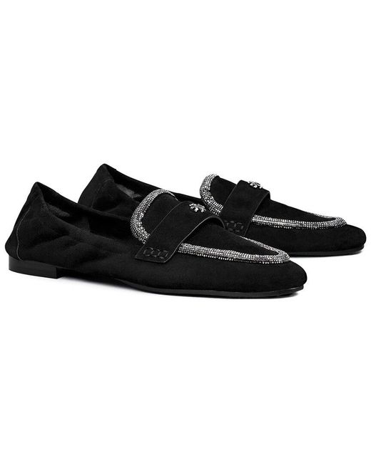 Tory Burch Black Suede Ballet Loafer