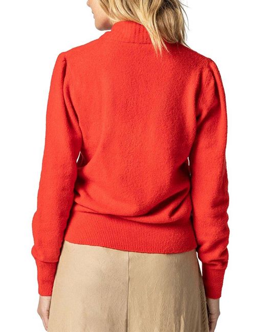 Lilla P Red Crossed V-neck Sweater