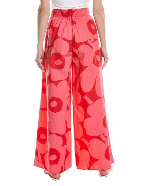 Marimekko Voimakukka Unikko Pant in Red | Lyst UK