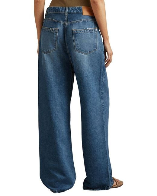 Reiss Blue Lyle Wide Leg Jean