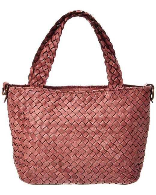 Isabella Rossetti Red Marie Hand Woven Leather Tote