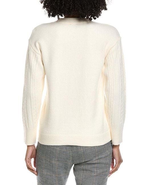 Jones New York White Cable Sweater