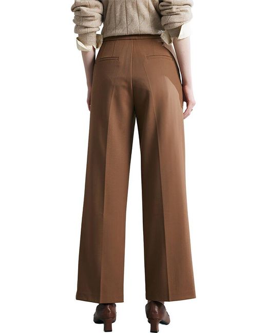 Adele Berto Brown Wool-Blend Pant