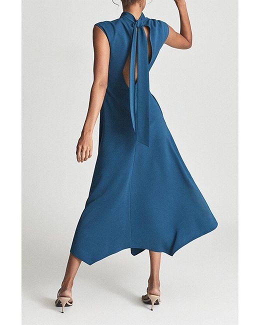 Reiss Blue Livvy Midi Dress