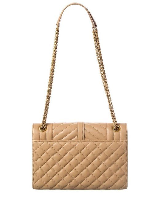 Saint Laurent Natural Envelope Medium Leather Envelope Bag