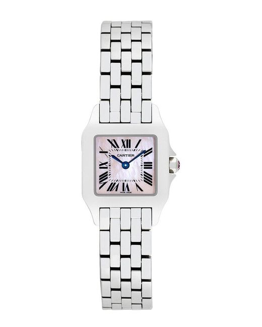 Cartier White Santos Demoiselle Watch, Circa 2000's (authentic Pre-loved)