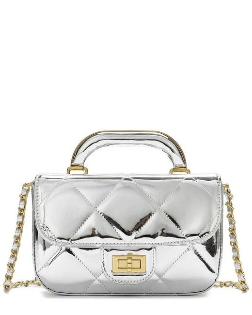 Tiffany & Fred Paris Metallic Quilted Leather Top Handle Crossbody