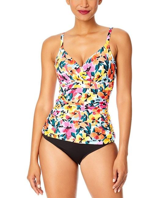 Anne Cole Multicolor Underwire Surplice Tri Tankini