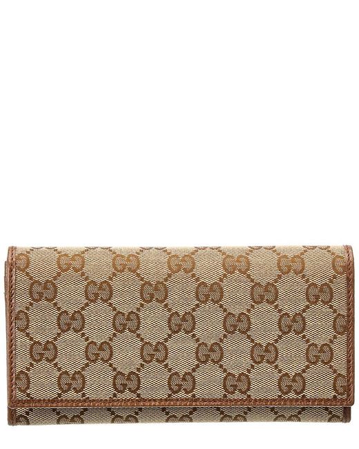 Gucci Brown GG Canvas Continental Wallet