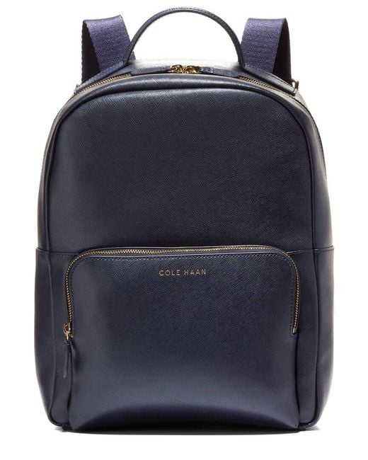 Cole Haan Blue Delancey Leather Backpack