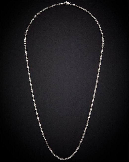 Italian Gold Black 14k Hollow Rope Necklace