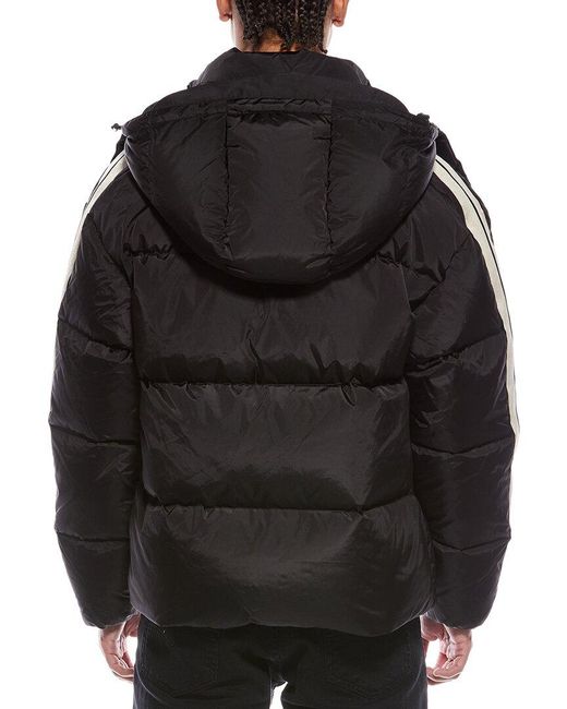 Palm Angels Black Hooded Track Down Jacket for men